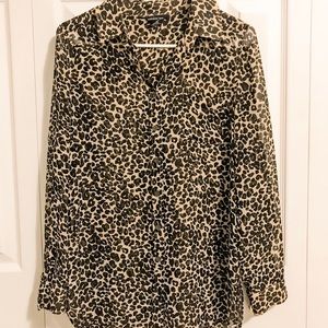 Leopard Print Sheer Blouse